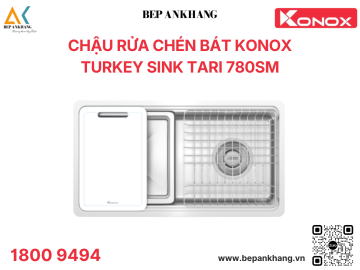Chậu rửa chén bát 1 hố phong cách Nhật bề mặt mịn Tari 780SM - Xuất xứ: Thổ Nhĩ Kỳ